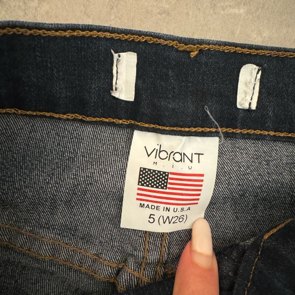 Vibrant Women’s Flare Dark Wash Jeans - Picture 2 of 6